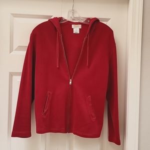 Talbots Cherry Red full zip Hoodie
